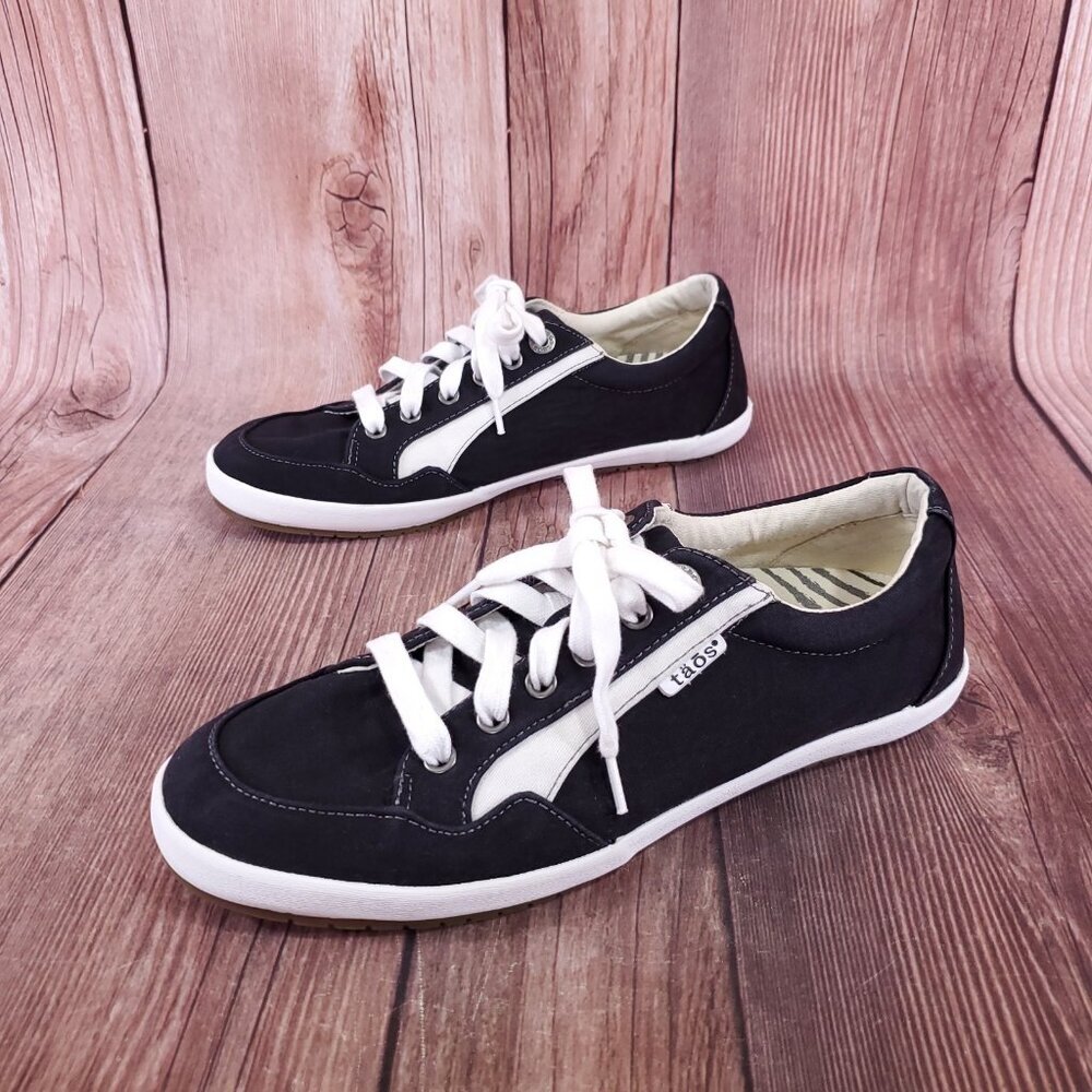 Taos Shooting Star Womens Size 9.5 Black Lace Up Canvas Sneaker Shoes SHS-14010